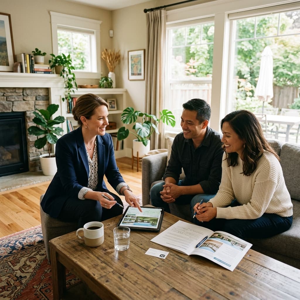 Real estate appointment at a residential property